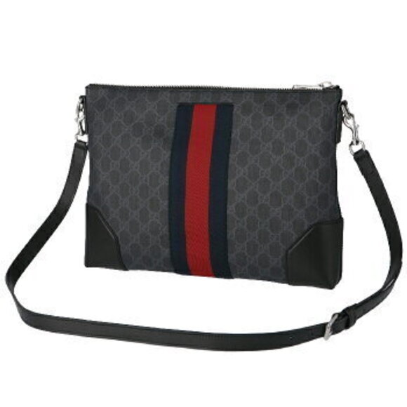 Gucci GG Supreme Messenger Bag Clutch Black - Picture 3 of 6